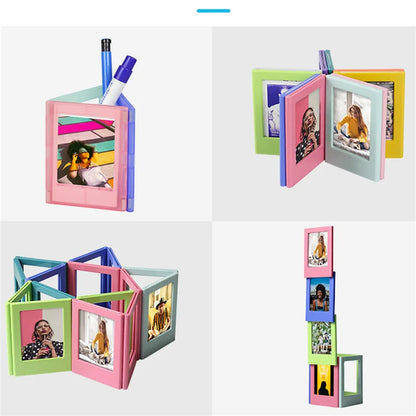 3 inch Magnetic Picture Frames Photo Magnets Photo Colorful Frame For Family Memories Fridge Magnet Children's Building Blocks