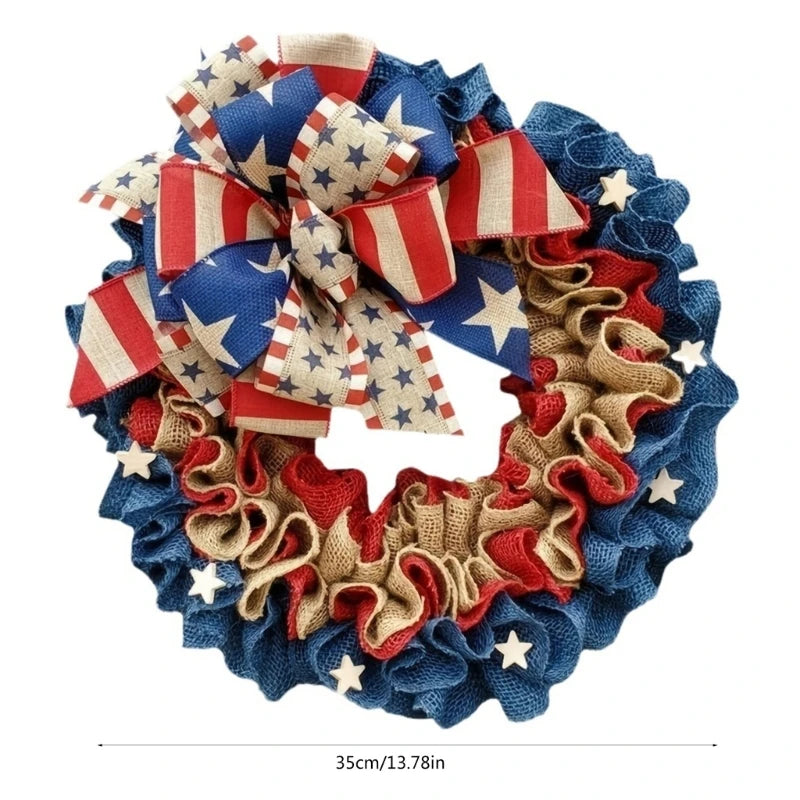 YYSD Independence Day Wreath for Front Door Garden Window