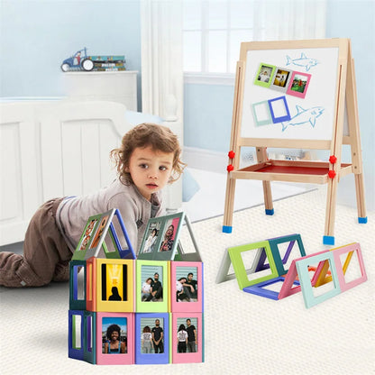 3 inch Magnetic Picture Frames Photo Magnets Photo Colorful Frame For Family Memories Fridge Magnet Children's Building Blocks